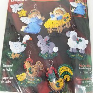 Bucilla Felt Nativity Ornament Kit 84598 Baby Jesus Set 8 Christmas Holiday